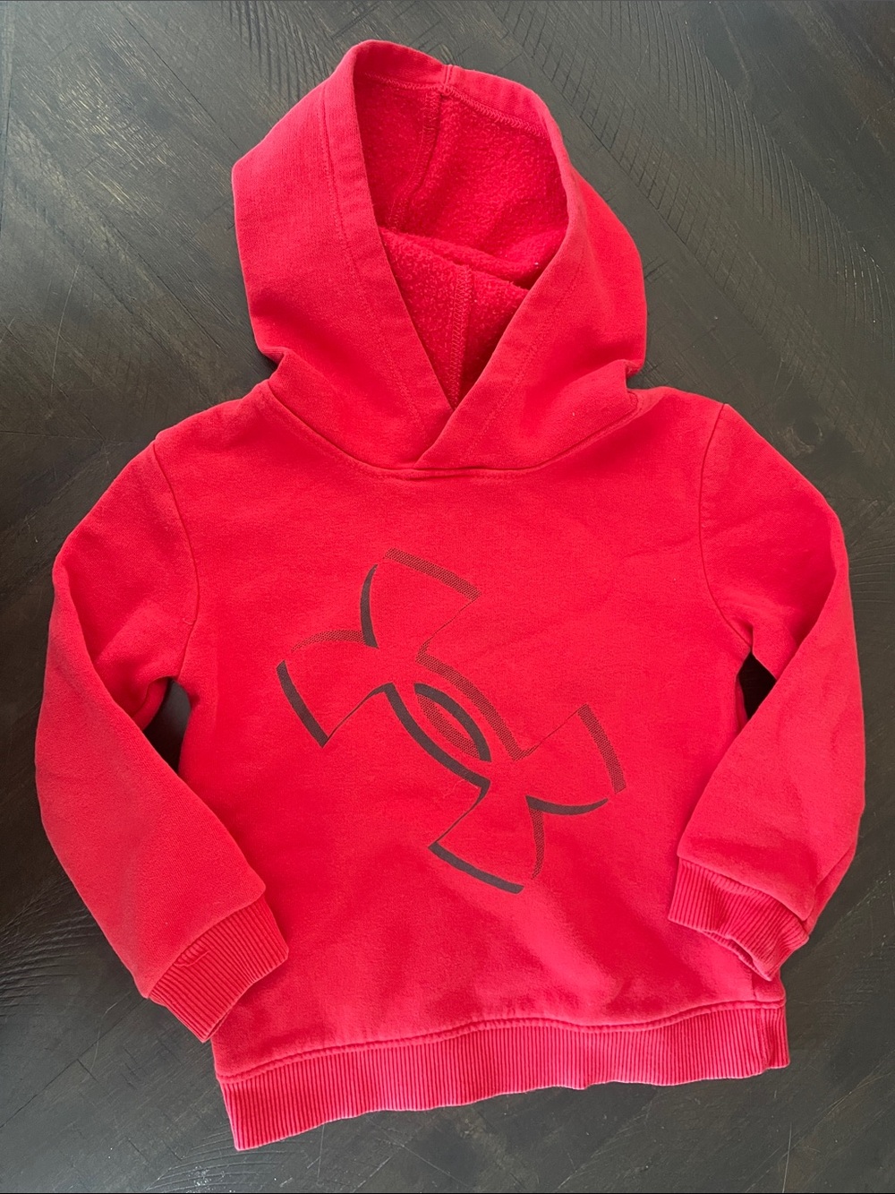 Under Armour Red Kids Hoodie with Black Logo